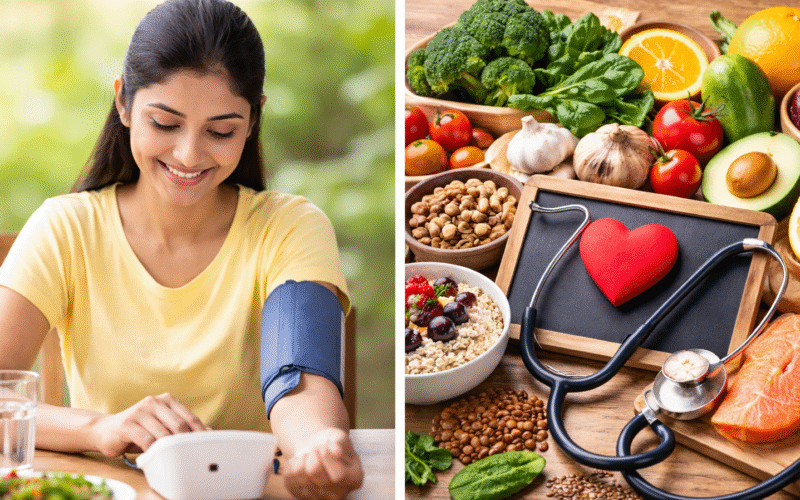 ফল, সবজি, মাছ ও স্বাস্থ্যকর খাবারসহ হার্ট ভালো রাখার একটি পুষ্টিকর খাদ্যাভ্যাসের চিত্র
