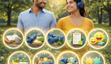 হাঁটা, সামাজিক সময় কাটানো, ব্যায়াম ও আনন্দের মাধ্যমে মানসিক স্বাস্থ্যের উন্নতি ও সুখী জীবনের চিত্র