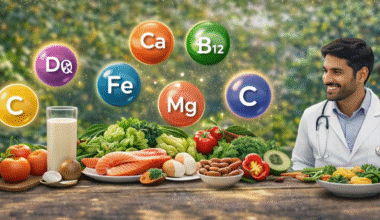 দুধ, মাছ, ডিম, সবজি ও বিভিন্ন পুষ্টিকর খাবারের মাধ্যমে শরীরের প্রয়োজনীয় ভিটামিন ও মিনারেল পূরণের লাইফস্টাইল চিত্র