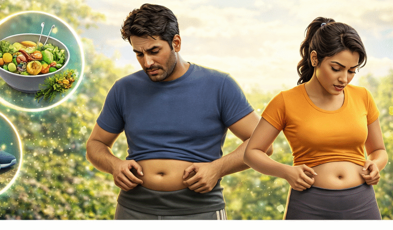 নিয়মিত ব্যায়াম ও স্বাস্থ্যকর খাবারের মাধ্যমে পেটের মেদ কমিয়ে ফিট ও সুস্থ শরীর অর্জনের চিত্র